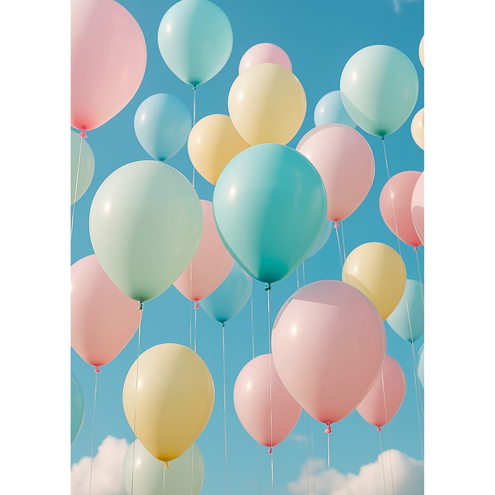 Image Carte de souhaits - Ballons pastel